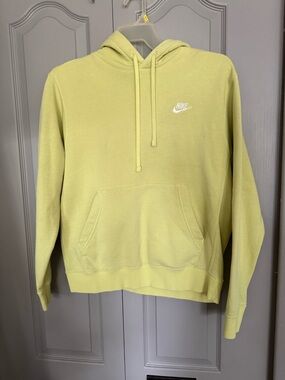 Nike Pale Yellow Pullover Hoodie with White Swoosh Tag